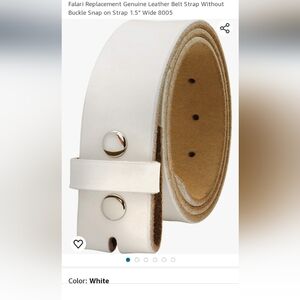 White leather belt , Waiting For Your Costom Buckle.size 34 New Never Used
